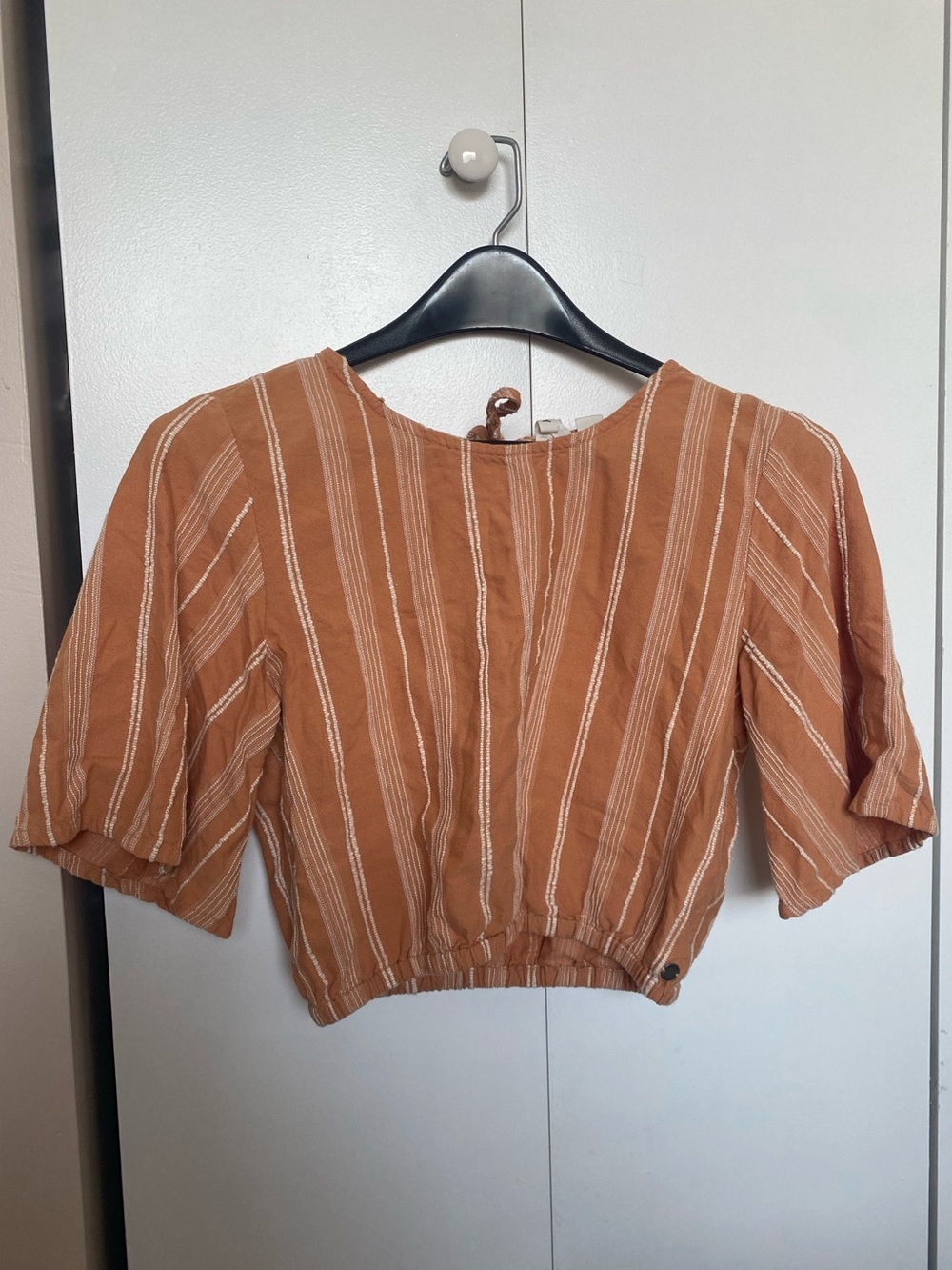 Roxy Rust Orange Striped Crop Top